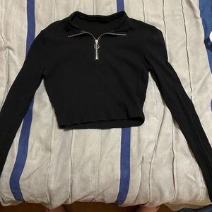 tight black crop top